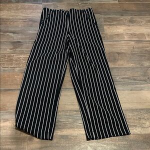 Black and White Striped Ladies Pants
